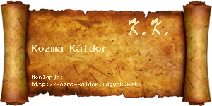 Kozma Káldor névjegykártya