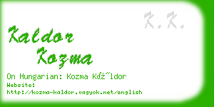 kaldor kozma business card
